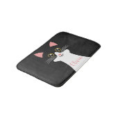 Schattige Mid Century zwart kattenportret Badmat (Gekanteld)