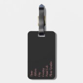 Schattige Mid Century zwart kattenportret Bagagelabel (Achterkant verticaal)