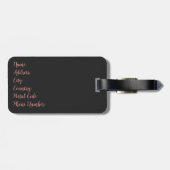 Schattige Mid Century zwart kattenportret Bagagelabel (Achterkant horizontaal)