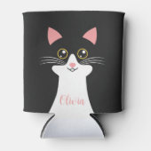 Schattige Mid Century zwart kattenportret Blikjeskoeler (Voorkant)