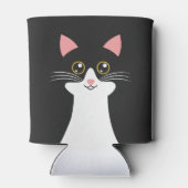 Schattige Mid Century zwart kattenportret Blikjeskoeler (Achterkant)