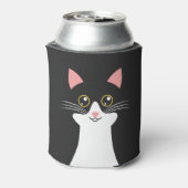 Schattige Mid Century zwart kattenportret Blikjeskoeler (Blikje Achterkant)