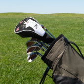 Schattige Mid Century zwart kattenportret Golfheadcover (Insitu)