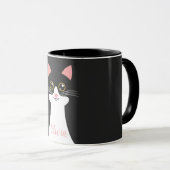 Schattige Mid Century zwart kattenportret Mok (Voorkant rechts)