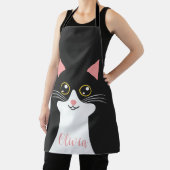 Schattige Mid Century zwart kattenportret Schort (Insitu)