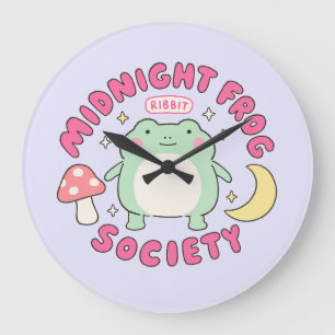 Schattige Middernacht Kikker Vereniging Kawaii Pas Grote Klok