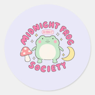 Schattige Middernacht Kikker Vereniging Kawaii Pas Ronde Sticker