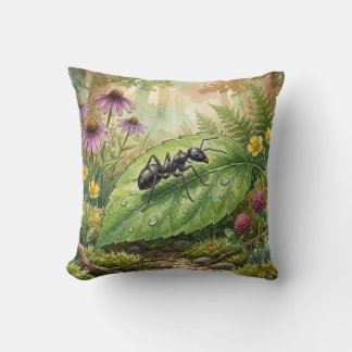 Schattige mier op een blad Kleine insecten Kussen