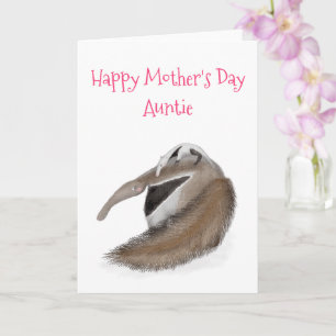 Schattige miereneter en baby Moederdag kaart voor