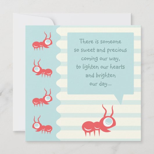 Schattige mierenuitnodiging kaart (Achterkant)