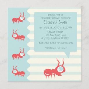 Schattige mierenuitnodiging kaart