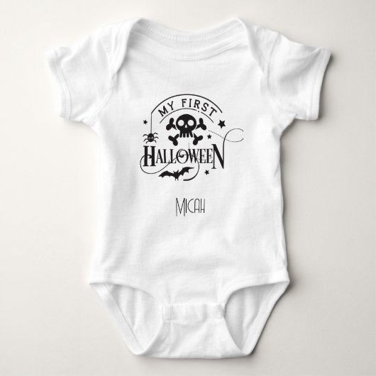 Schattige "Mijn eerste Halloween" Monogram naam Romper (Voorkant)
