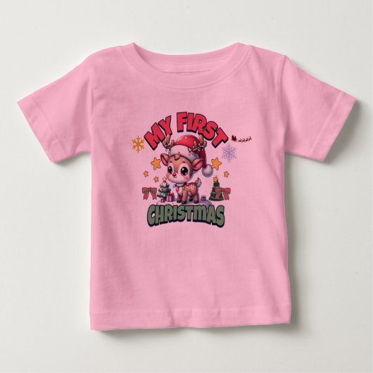 Schattige mijn eerste kerst Baby T-shirt (Voorkant)