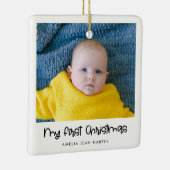 Schattige Mijn Eerste Kerstmis Baby Foto Keramisch Ornament (Rechts)