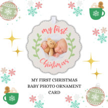 Schattige Mijn Eerste Kerstmis Baby Foto