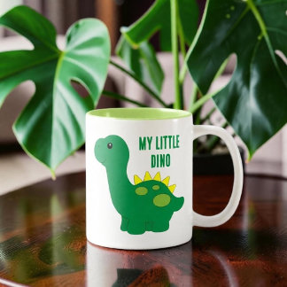 Schattige Mijn Kleine Dino Tweekleurige Koffiemok