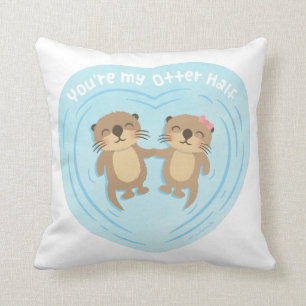 Schattige Mijn Otter Andere Helft Grappige Liefde  Kussen