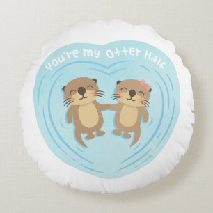 Schattige Mijn Otter Half Pun Love Humor Sierkusse Rond Kussen
