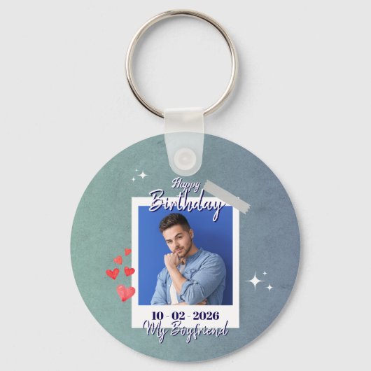 Schattige mijn vriend verjaardagscadeau sleutelhanger (Voorkant)