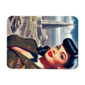 Schattige militaire pin-up magneet (Horizontaal)
