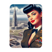 Schattige militaire pin-up magneet (Verticaal)