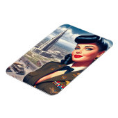 Schattige militaire pin-up magneet (Linkerzijde)