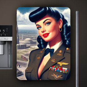 Schattige militaire pin-up magneet