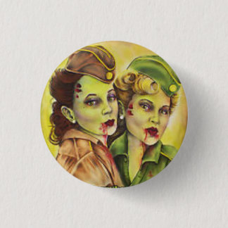 Schattige militaire zombievrouwen knop ronde button 3,2 cm