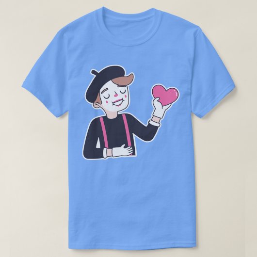 Schattige Mime hart mijn hart T-shirt (Design voorkant)