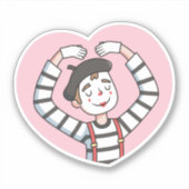 Schattige Mime Liefdespose Doodle Sticker (Voorkant)