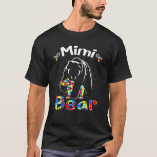 Schattige Mimi Beer Autisme Bewustzijn Autistische T-shirt