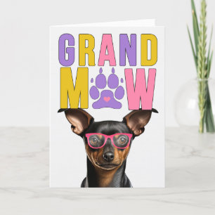 Schattige Min Pin Dog Funny Grootouders Dag Feestdagen Kaart