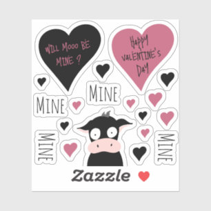 Schattige Mine Mine Mine Collectie Koe Thema Sticker