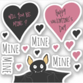 Schattige Mine Mine Mine Collectie vleermuisthema Sticker (Voorkant)