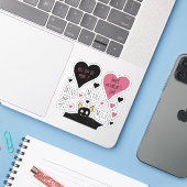 Schattige Mine Mine Mine Collectie vleermuisthema Sticker (Laptop met iPhone)