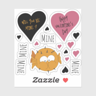 Schattige Mine Mine Puffer Fish Theme Sticker