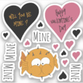 Schattige Mine Mine Puffer Fish Theme Sticker (Voorkant)