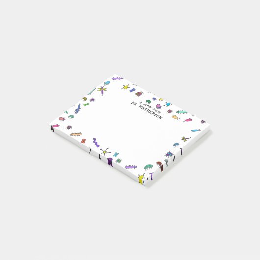 Schattige Mini Bugs en Mini Beesten Post-it® Notes (Schuin)