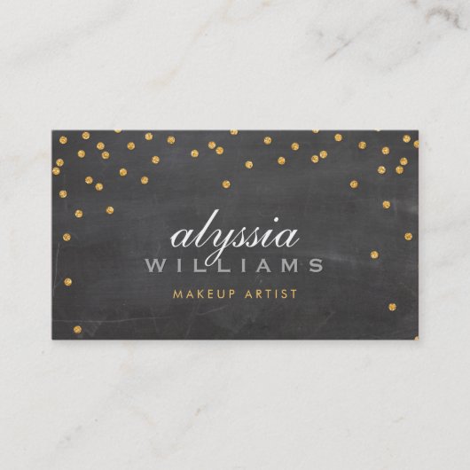 SCHATTIGE mini confetti goud sprankelend glitter k Visitekaartje (Voorkant)