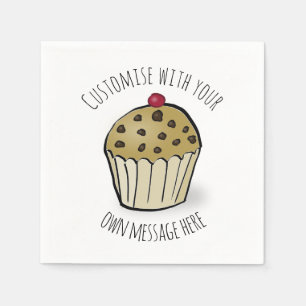 Schattige Mini Muffin Aangepaste Tekst Servet