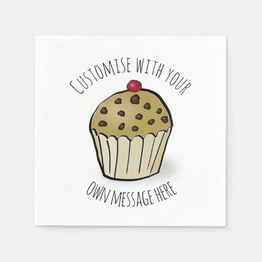 Schattige Mini Muffin Aangepaste Tekst Servet (Voorkant)