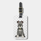 Schattige Mini Schnauzer Bagagelabel (Voorkant verticaal)