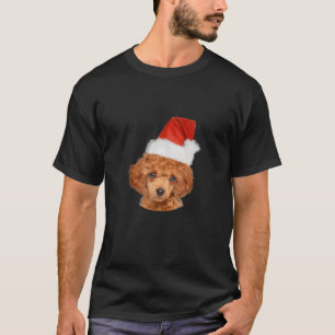Schattige Miniatuur Poedel met Kerstman Hoed  T-shirt