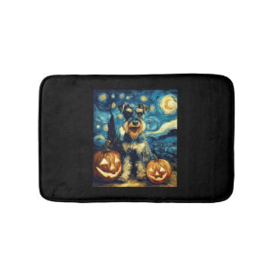 Schattige Miniatuur Schnauzer Hond Halloween Jack Badmat