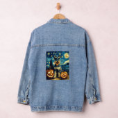 Schattige Miniatuur Schnauzer Hond Halloween Jack Denim Jacket (Hangar)