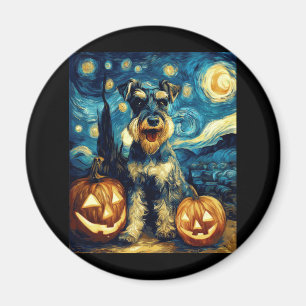 Schattige Miniatuur Schnauzer Hond Halloween Jack Magneet