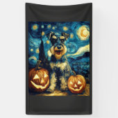 Schattige Miniatuur Schnauzer Hond Halloween Jack Spandoek (Verticaal)
