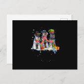 schattige miniatuur schnauzer kersthond aankondigingskaart (Voorkant / Achterkant)