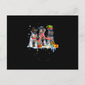 schattige miniatuur schnauzer kersthond aankondigingskaart (Voorkant)