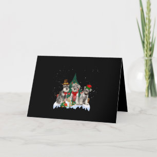 Schattige Miniatuur Schnauzer Kersthond Feestdagen Kaart